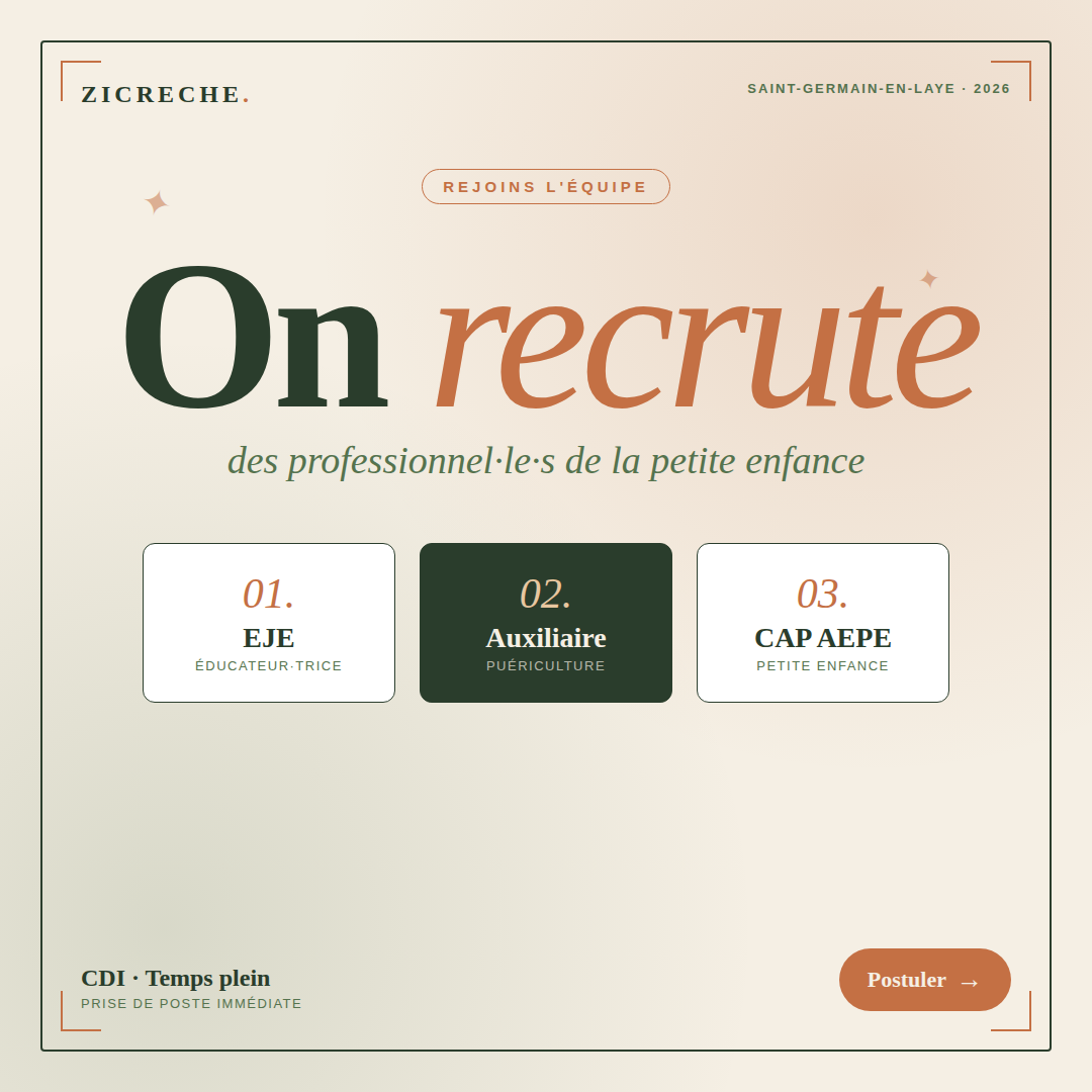 ZICRECHE Saint-Germain-en-Laye recrute